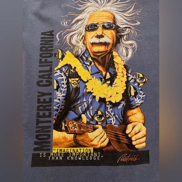 Men’s ALBERT EINSTEIN Imagination Is More Important Than Knowledge T-Shirt•XL - Picture 5 of 13